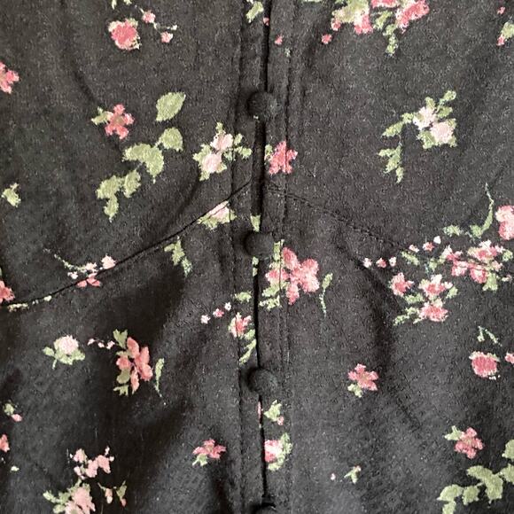 Arizona Y2K Babydoll Dark Floral Top Size XL Lace Trim Fairy Grunge Whimsygoth - Picture 8 of 11